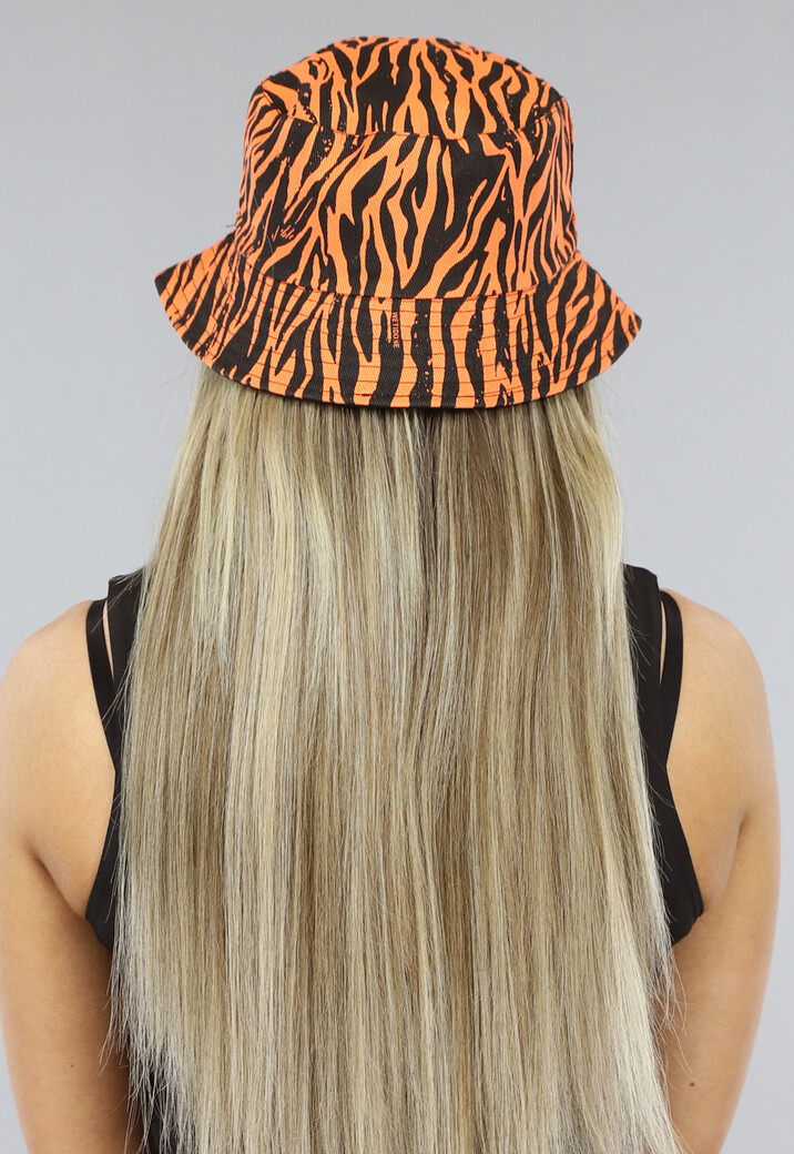 Oranje Zebra Bucket Hat