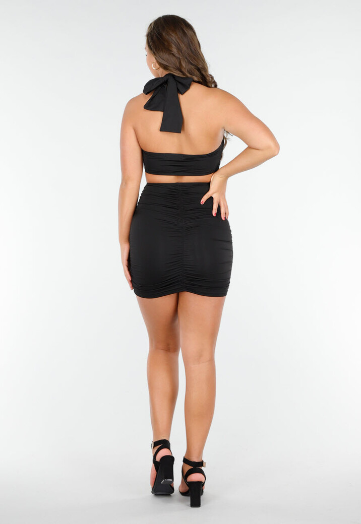 Zwarte two-piece met Hartvormige Details en Cut-outs