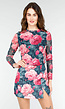 Bloemenprint Two-piece met Lange Mouwen en Skort