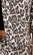 Beige Stretch Luipaardprint Two-piece met Rok en Cropped Blouse