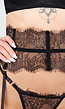 Zwart Lingerieset van Kant met Korset en Jarretels