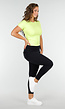 Trendy Groene Korte Mouwen Sporttop Voor Dames