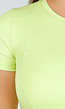 Trendy Groene Korte Mouwen Sporttop Voor Dames