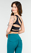 One Shoulder Zwart Sporttop met Pads en Open Cut-out Rug en Strakke Pasvorm