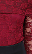 Elegante Kanten Body met Lange Mouwen in Bordeaux