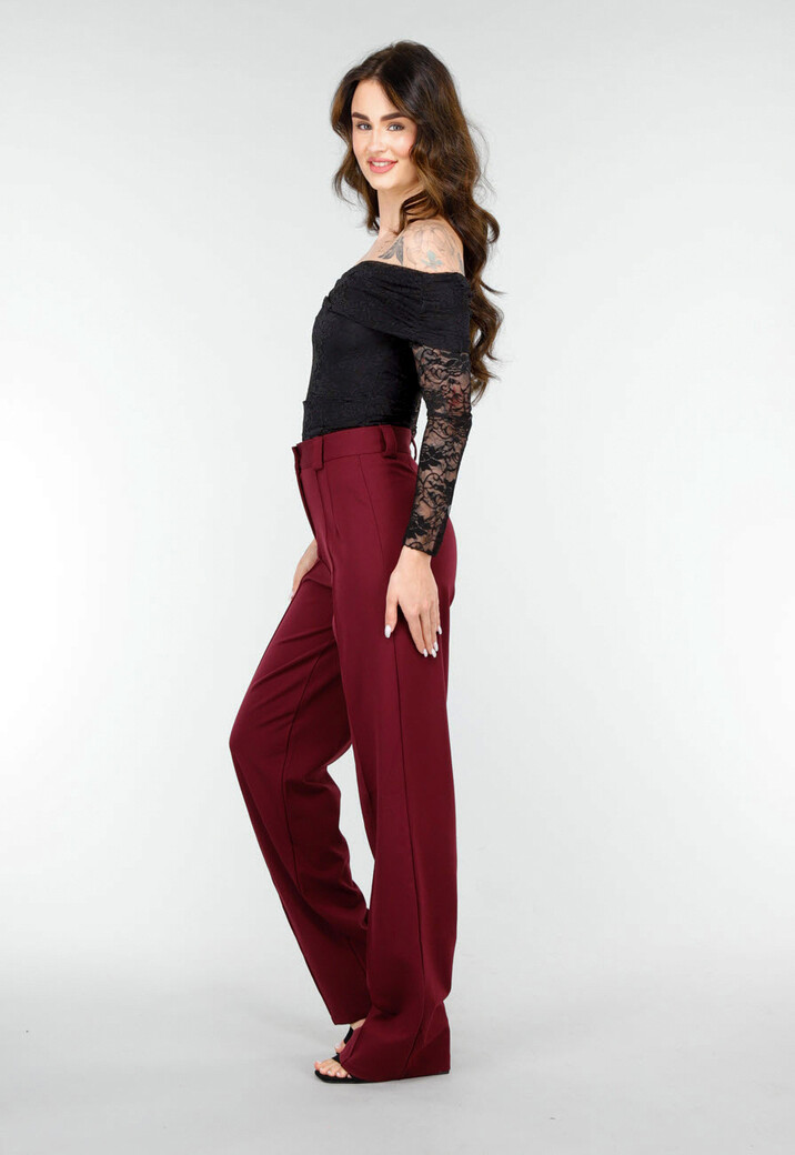 Zwart Off-Shoulder LaceyBody met Lange Mouwen