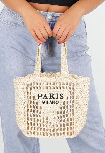 Crèmekleurige Gehaakte Handtas