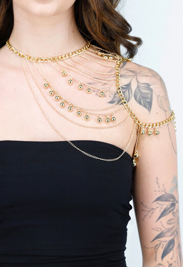Goudkleurige Body Chain Schoudersieraad