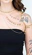 Goudkleurige Body Chain Sieraad met Schouderketting en Hangertjes