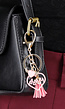 Sleutelhanger in Zwart en Roze met Franjedetails