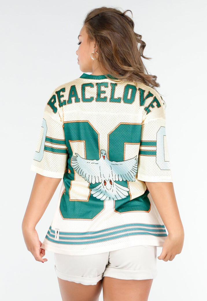 Oversized Baseball Jersey met Vogelprint