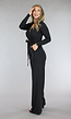 Zwarte Jumpsuit met Wijde Pijpen en Tailleband