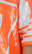 Neon Oranje Koningsdag Jersey Jurk met Pailletten