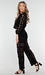 Two Piece Zwart Gehaakte Vest en Broek met Ingewerkt Broekje
