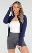 Navy Getailleerd Sportvest met Stretch en Duimgaten
