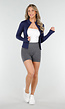 Navy Getailleerd Sportvest met Stretch en Duimgaten
