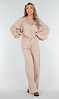 High Waist Beige Soepele Pantalon