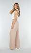 High Waist Beige Soepele Pantalon