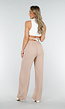 High Waist Beige Soepele Pantalon