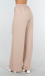 High Waist Beige Soepele Pantalon