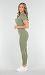 Khaki Groen Stretch Sport Jumpsuit met Ritsluiting