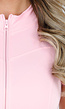 Lichtroze Stretch Sport Playsuit met Ritssluiting