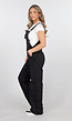 Zwarte Mouwloze Jumpsuit met Bretels en Knoopsluiting