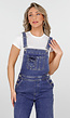 Blauwe Denim Tuinbroek met Bretels en Knoopsluiting