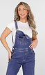 Blauwe Denim Tuinbroek met Bretels en Knoopsluiting