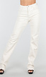 Beige Stretch Straight Leg Jeans Tall met Gerafelde Onderkant