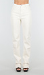 Beige Stretch Straight Leg Jeans Tall met Gerafelde Onderkant