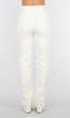 Beige Stretch Straight Leg Jeans Tall met Gerafelde Onderkant