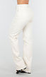Beige Stretch Straight Leg Jeans Tall met Gerafelde Onderkant