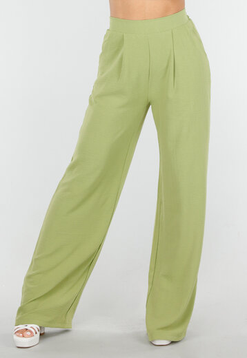 Olijfgroene Broek met een Linnenlook