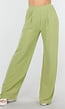 High Waist Olijfgroene Broek met een Linnenlook