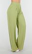 High Waist Olijfgroene Broek met een Linnenlook