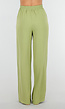 High Waist Olijfgroene Broek met een Linnenlook