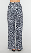 High Waist Leopard Print Linnelook Broek met Steekzakken