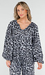 Leopard Print Lange Mouwen met Elastiek Blouse met Koordje
