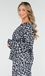 Leopard Print Lange Mouwen met Elastiek Blouse met Koordje