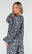 Leopard Print Lange Mouwen met Elastiek Blouse met Koordje
