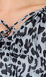 Leopard Print Lange Mouwen met Elastiek Blouse met Koordje