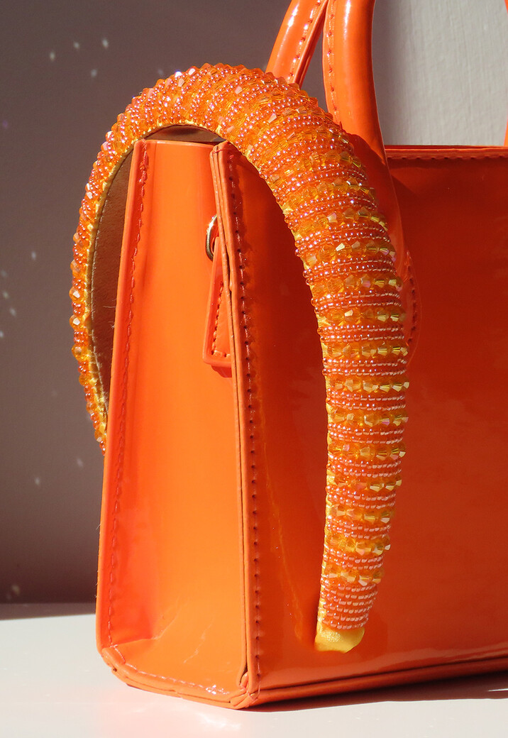 Oranje Haarband met Kraaltjes