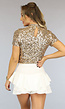 Pailletten Top met Korte Mouw Goud