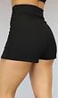 Zwarte Aansluitende Skort met Split