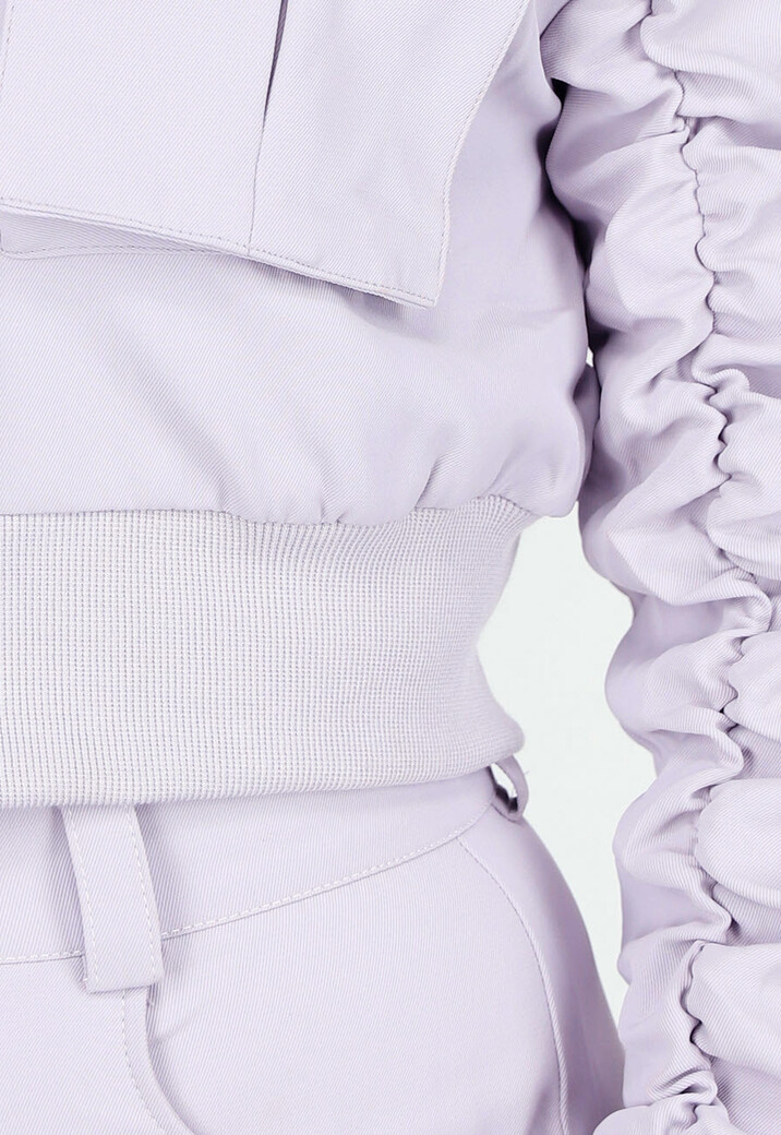 Paarse Tweedelige Set met een Bomberjas een Cargo Broek