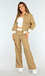 Tweedelige Camel Set met Elastische Tailleband en Blouse Detail