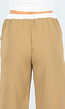 Tweedelige Camel Set met Elastische Tailleband en Blouse Detail