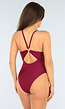 Wijnrood Badpak met Cut-out en Scrunch Detail