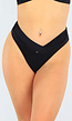 Zwart High Waist Bikinibroekje met Overslag Detail